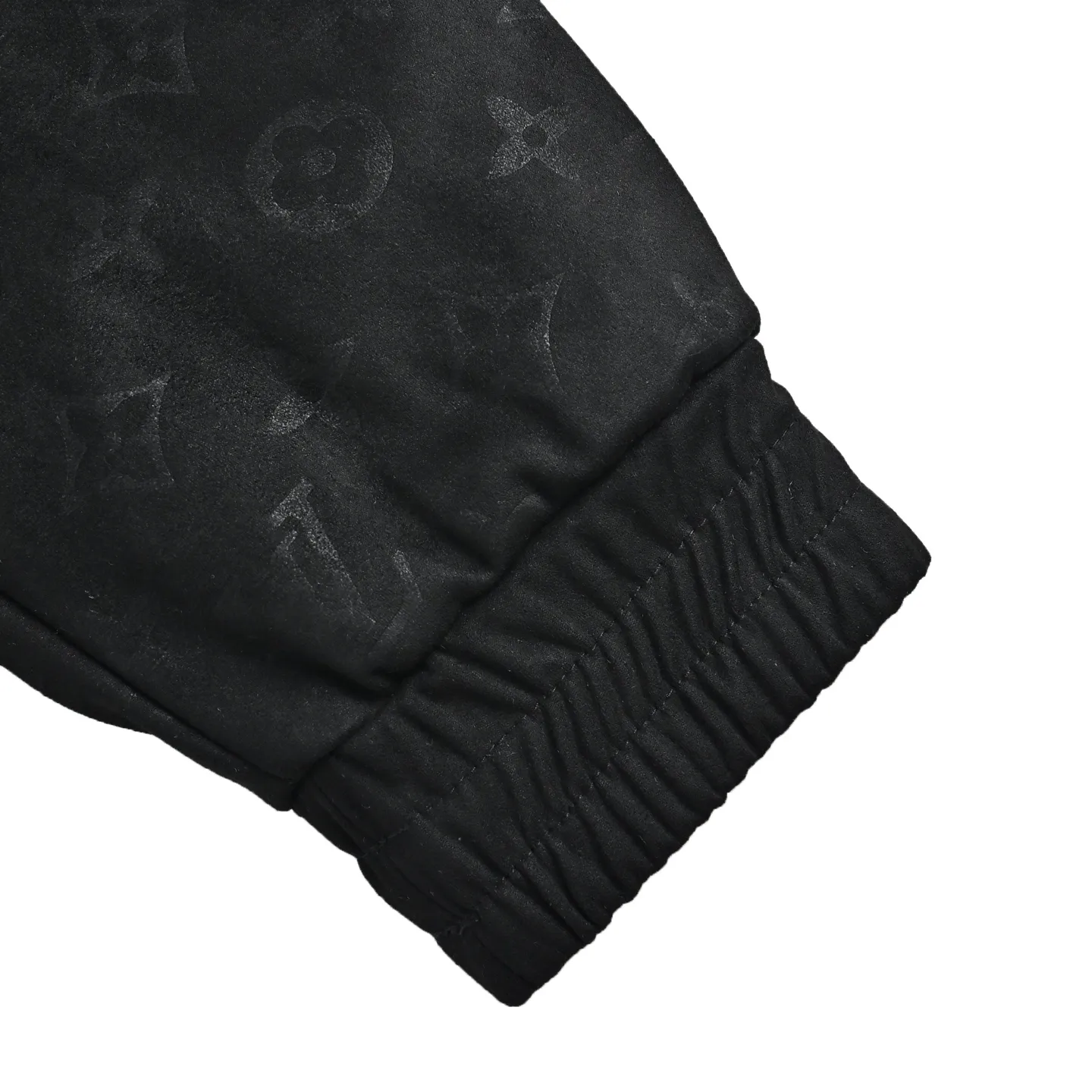 Louis Vuitton/Louis Vuitton aircraft button all-over printed embossed suede stand-collar jacket
